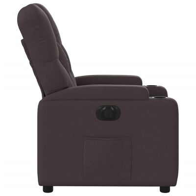 vidaXL Fauteuil inclinable électrique Marron foncé Tissu