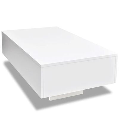 vidaXL Table basse blanc brillant