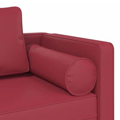 vidaXL Chaise longue avec coussins rouge bordeaux similicuir