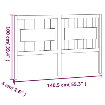 vidaXL Tête de lit 140,5x4x100 cm Bois massif de pin