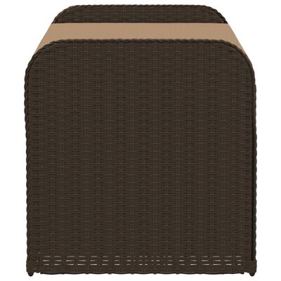 vidaXL Banc de rangement et coussin marron 115x51x52 cm résine tressée