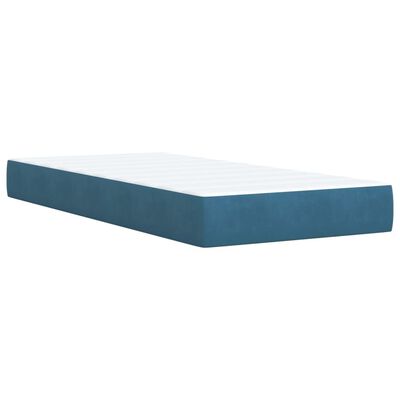 vidaXL Sommier à lattes de lit avec matelas Bleu foncé 90x190 cm