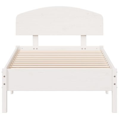 vidaXL Cadre de lit sans matelas blanc 100x200 cm bois de pin massif