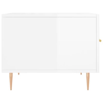 vidaXL Tables basses 2 pcs blanc brillant 50x50x40cm bois d'ingénierie