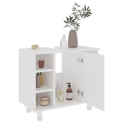 vidaXL Ensemble de meubles de salle de bain 3pcs Blanc Bois ingénierie