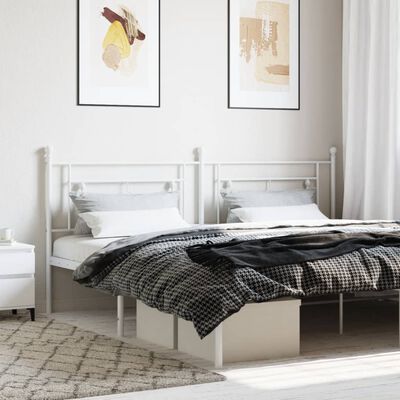 vidaXL Tête de lit métal blanc 200 cm