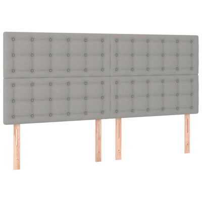 vidaXL Sommier à lattes de lit avec matelas Gris clair 160x200cm Tissu