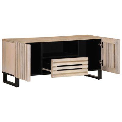 vidaXL Meuble TV 100x34x46 cm bois massif de manguier