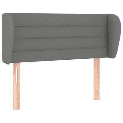 vidaXL Tête de lit avec oreilles Gris foncé 83x23x78/88 cm Tissu