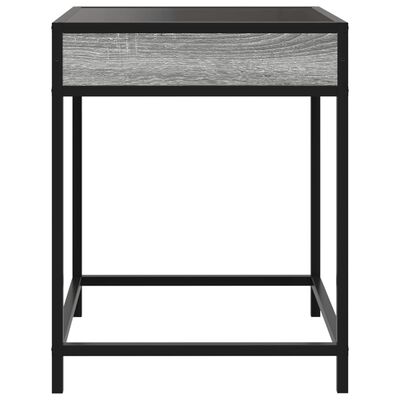 vidaXL Table de chevet avec LED infini sonoma gris 40x40x51 cm