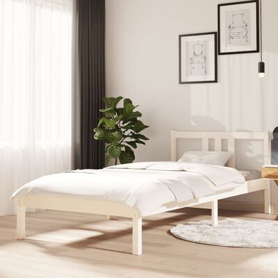 vidaXL Cadre de lit sans matelas blanc bois massif 90x200 cm