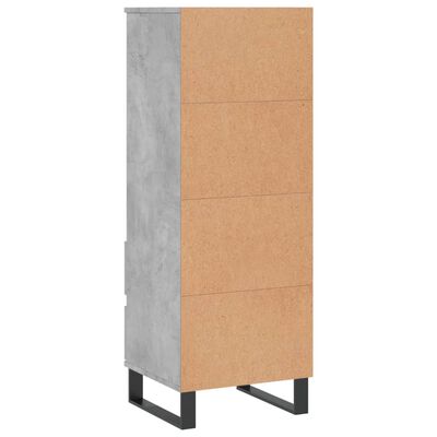 vidaXL Buffet haut Gris béton 40x36x110 cm Bois d'ingénierie