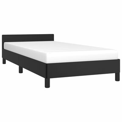 vidaXL Cadre de lit avec tête de lit sans matelas noir 80x200 cm