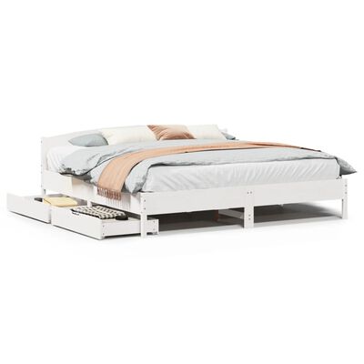 vidaXL Cadre de lit sans matelas blanc 180x200 cm bois massif de pin