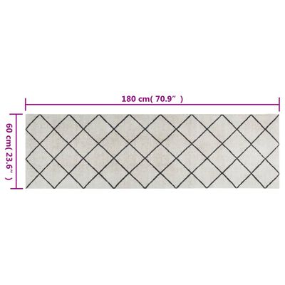 vidaXL Tapis de cuisine lavable impression carrée 60x180 cm velours