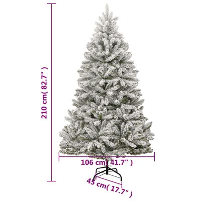 vidaXL Sapin de Noël artificiel articulé 300 LED et boules 210 cm