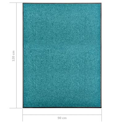 vidaXL Paillasson lavable Cyan 90x120 cm