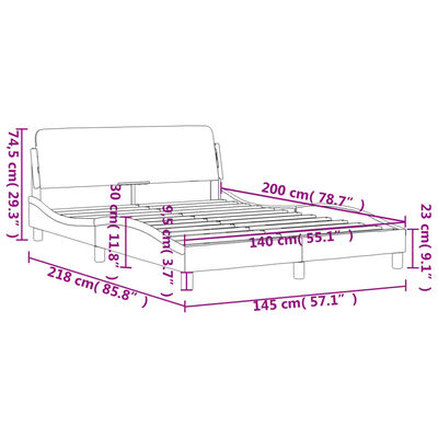 vidaXL Cadre de lit sans matelas vert foncé 140x200 cm velours