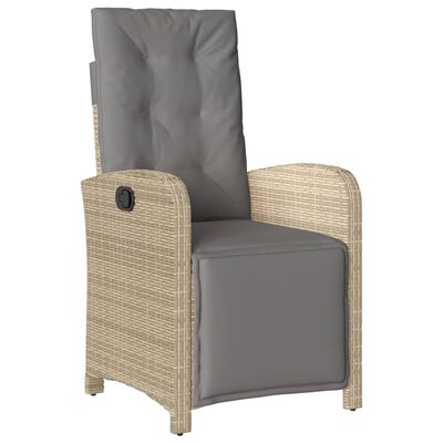 vidaXL Ensemble de bistro 3 pcs avec coussins beige résine tressée