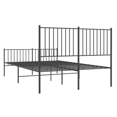 vidaXL Cadre de lit métal sans matelas avec pied de lit noir 140x200cm