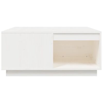 vidaXL Table basse Blanc 80x81x36,5 cm Bois massif de pin