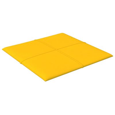 vidaXL Panneaux muraux 12 pcs Jaune 30x30 cm Velours 1,08 m²