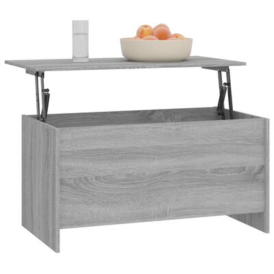 vidaXL Table basse sonoma gris 102x55,5x52,5 cm bois d'ingénierie