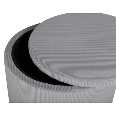 Venture Home Pouf Dunken 51x51x43 cm Velours côtelé Gris