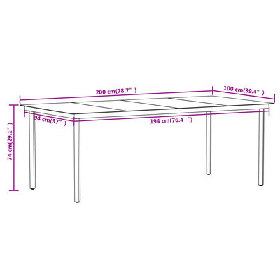 vidaXL Ensemble à manger de jardin 9 pcs Noir