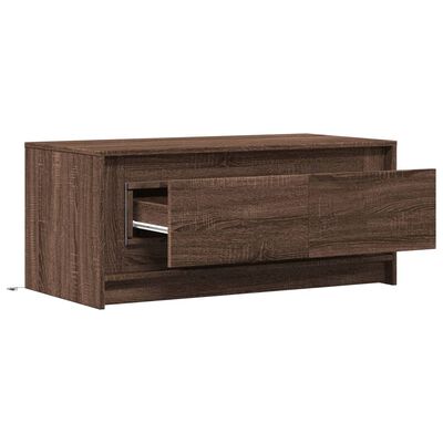 vidaXL Table basse avec lumières LED chêne marron bois d'ingénierie