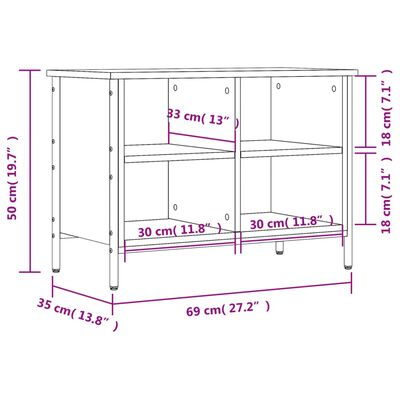 vidaXL Armoire à chaussures noir 69x35x50 cm bois d'ingénierie