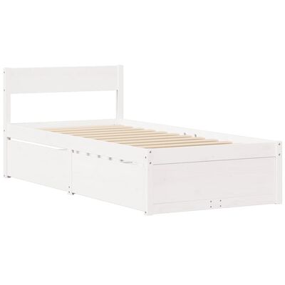 vidaXL Cadre de lit sans matelas blanc 75x190 cm bois de pin massif