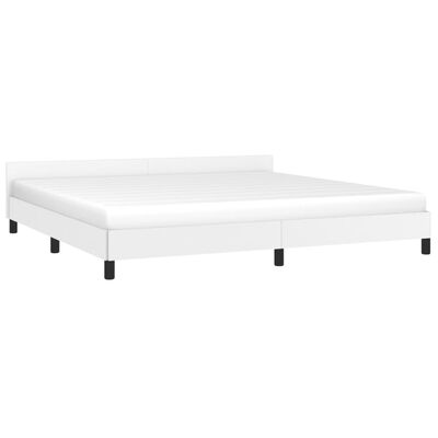 vidaXL Cadre de lit avec tête de lit sans matelas blanc 200x200 cm