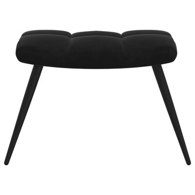 vidaXL Chaise de relaxation avec tabouret Noir Velours