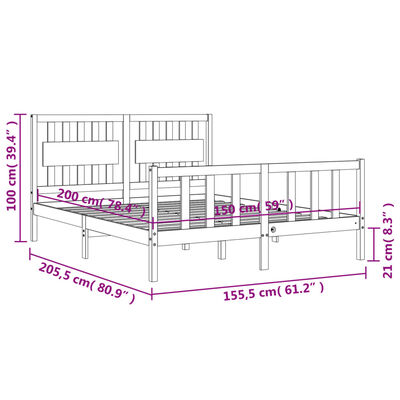 vidaXL Cadre de lit sans matelas blanc bois de pin massif