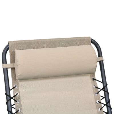 vidaXL Appui-tête de chaise longue Crème 40x7,5x15 cm Textilène