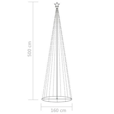 vidaXL Sapin de Noël cône 752 LED coloré décoration 160x500 cm