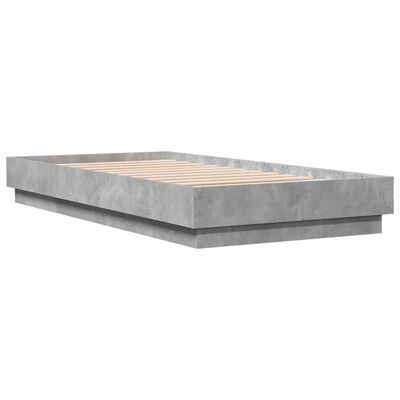 vidaXL Cadre de lit sans matelas gris béton 90x190 cm