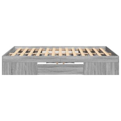 vidaXL Cadre de lit sans matelas sonoma gris 140x200 cm