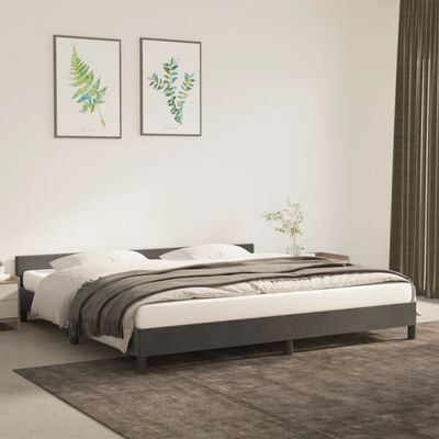 vidaXL Cadre de lit sans matelas gris foncé 200x200 cm velours