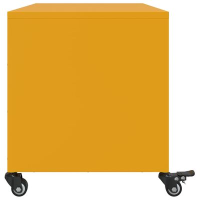 vidaXL Meuble TV jaune moutarde 68x39x43,5 cm acier