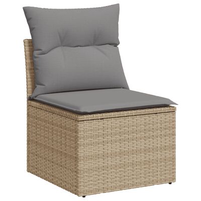 vidaXL Salon de jardin avec coussins 12 pcs beige résine tressée