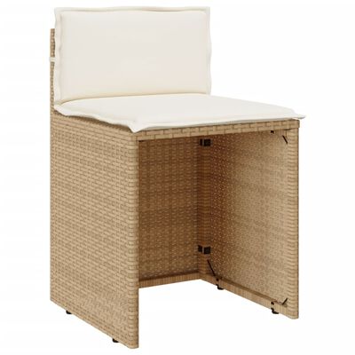 vidaXL Ensemble de bistro 3 pcs avec coussins beige résine tressée