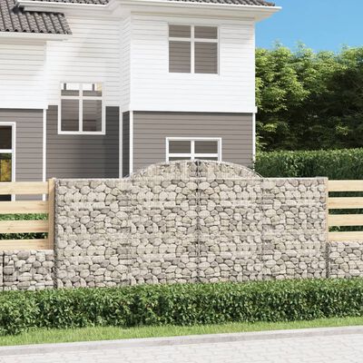 vidaXL Paniers à gabions arqués 5 pcs 300x30x140/160 cm fer galvanisé