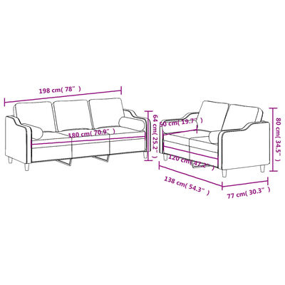 vidaXL Ensemble de canapés 2 pcs coussins gris clair tissu