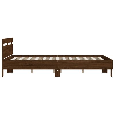 vidaXL Cadre de lit sans matelas chêne marron 140x190 cm