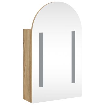 vidaXL Armoire de bain à miroir avec LED arquée chêne 42x13x70 cm