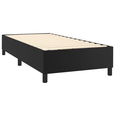 vidaXL Sommier à lattes de lit avec matelas Noir 80x200cm Similicuir