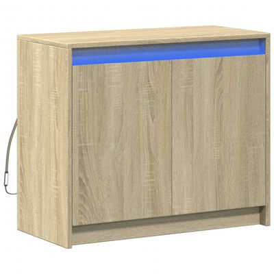 vidaXL Buffet avec LED chêne sonoma 72x34x61 cm bois d'ingénierie