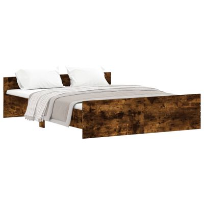 vidaXL Cadre de lit sans matelas chêne fumé 160x200 cm